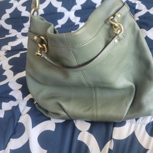 Green Coach shoulder bag